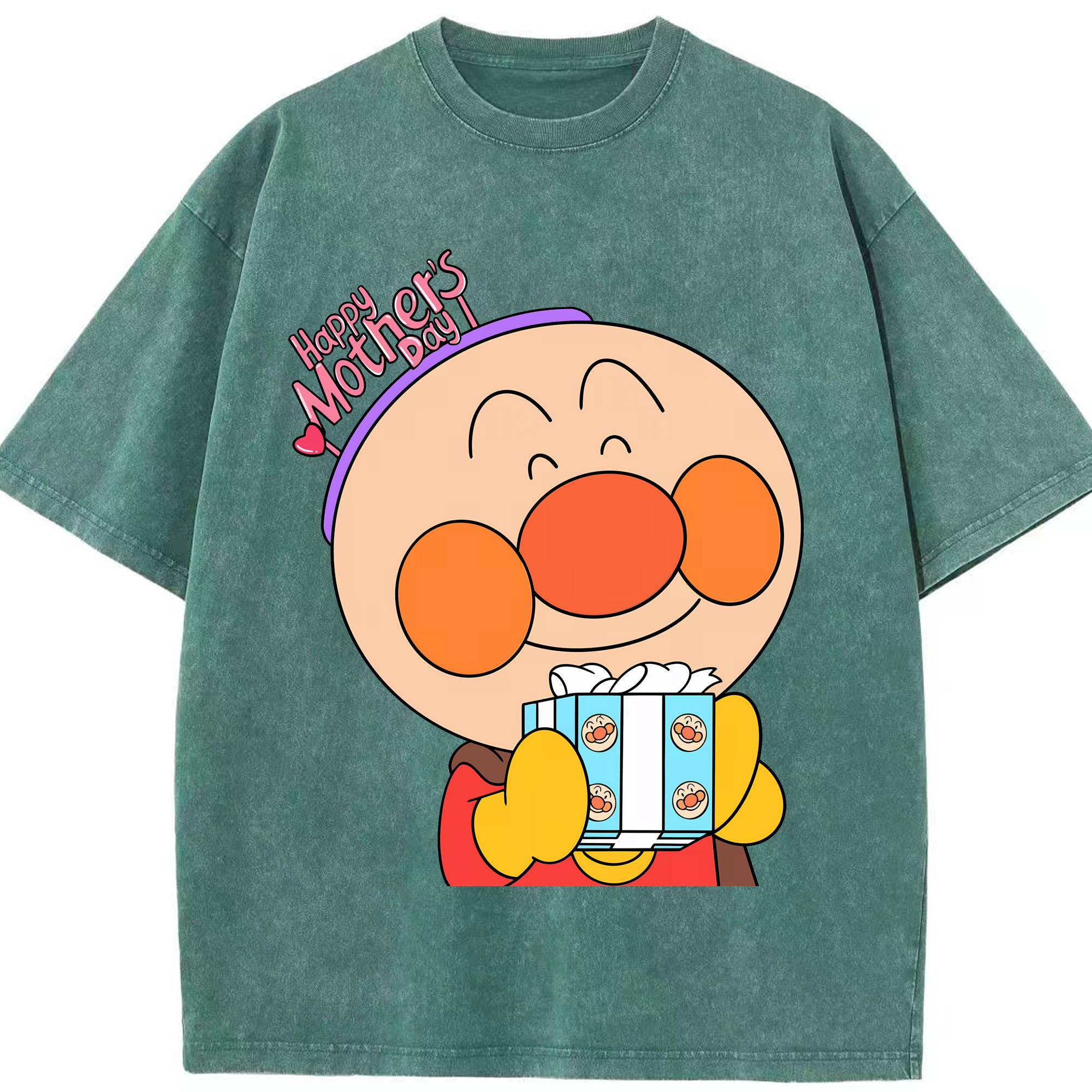 （画像用） アンパンマン Anpanman 綿100% ヴィンテージ風 半袖Tシャツ（フロントプリント）
